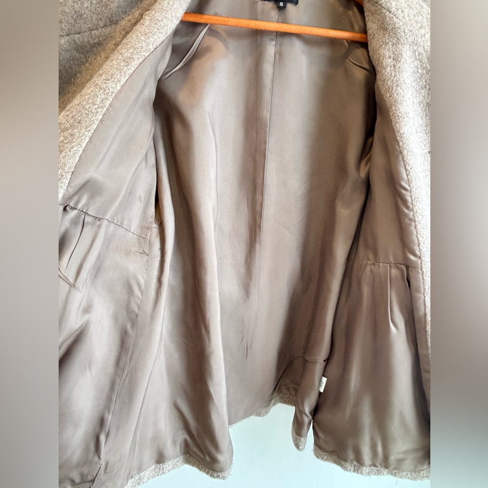 DREW for ANTHROPOLOGIE Wool blend jacket coat with faux fur sleeves size Small - Picture 8 of 12